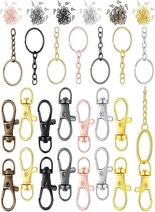 DIY Crafts (25 Pcs, 25mm AntiqueSilver) Swivel Snap Hooks with Keychain Rings Set Includes Swivel Snap Clasps in Choice Colors & Keychain Rings with Open Jump Rings in Colors and Screw Eye Pins - Image 2
